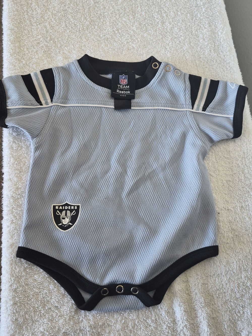 Reebok Kids Raiders Light Gray Football One-Piece
